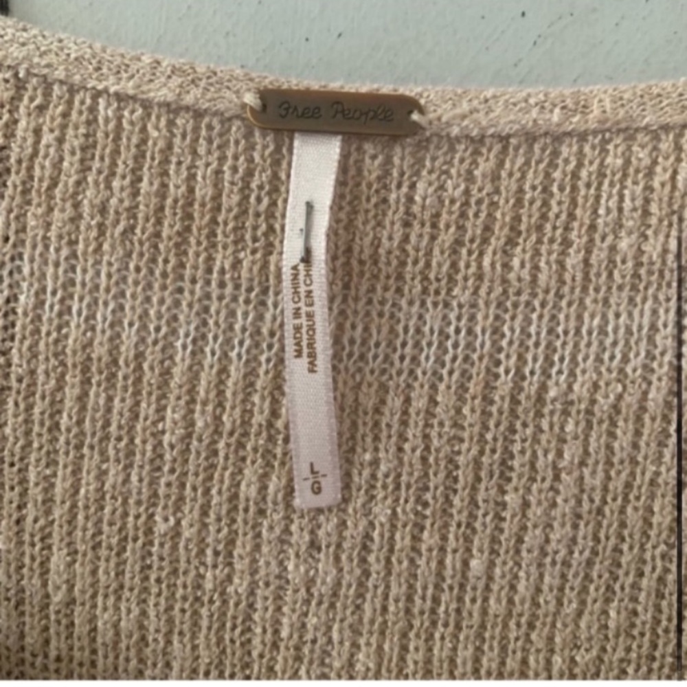 Free People Beige Oversized Knit Women's Sweater Dress - Picture 7 of 11